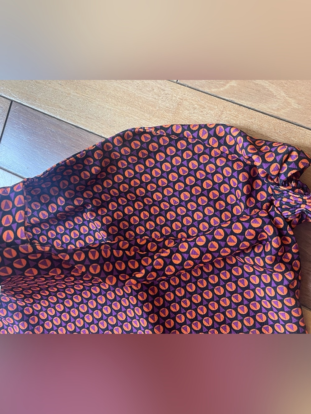 Fresha London Cold Shoulder Tie Sleeve Geometric European Shift Dress NWT Small - Picture 6 of 10
